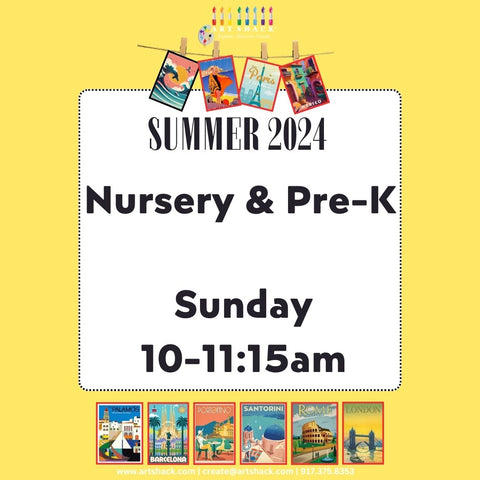 Nursery-Pre-K NJ Summer Sunday 10am-11:15am (8 Sessions + Art Shack Show)