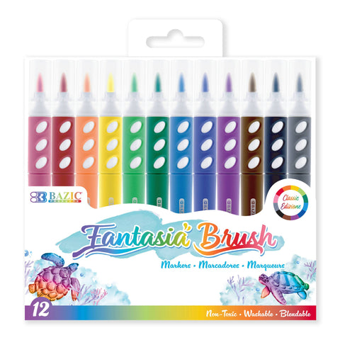 12 Colors Brush Markers: 12