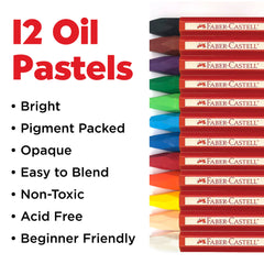 12 Oil Pastels in Storage Case for Kids
