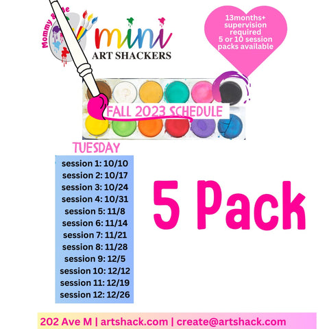 5 PACK Mini Art Shackers| TUESDAY  12-1pm