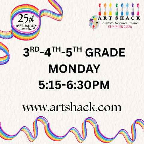 NJ Summer 3rd-4th-5th Grade Monday 5:15-6:30 (8 Sessions + Art Shack Show)