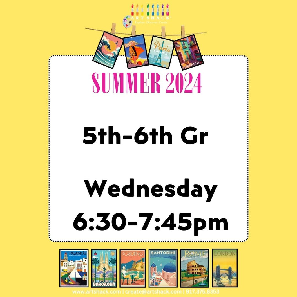 5th/6th Grade NJ Summer Wednesday 630-745pm (8 Sessions + Art Shack Show)