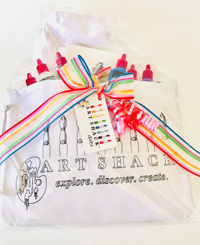 Art Shack Gifts: Fabric Puff Paints with Pouch and Smock